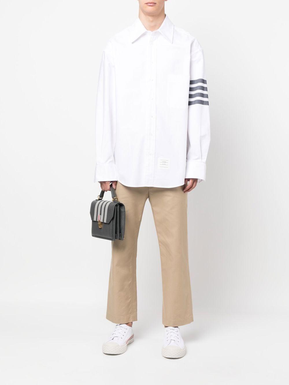 THOM BROWNE Hemd Mit Streifen In White Product Image