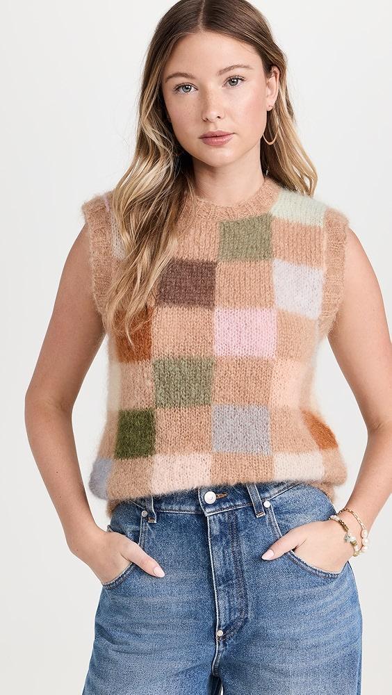 Rose Carmine Top Pixels Vest | Shopbop Product Image