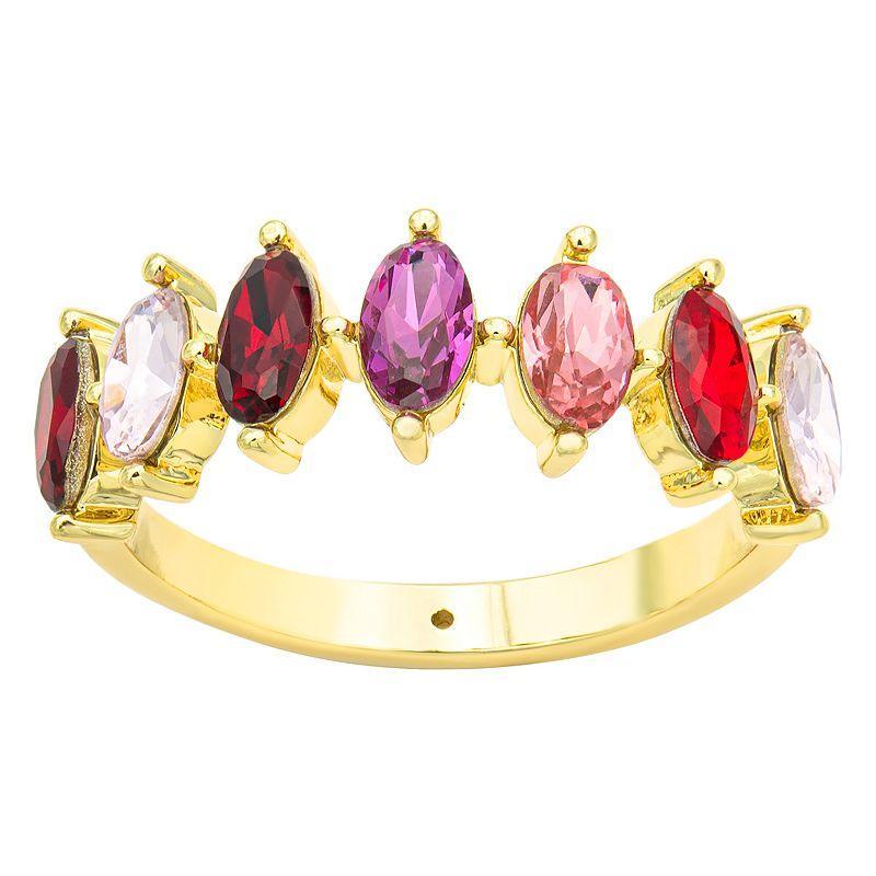 City Luxe Gold Tone Marquise Pink Tonal Crystal Ring, Womens Gold Tone Team Product Image