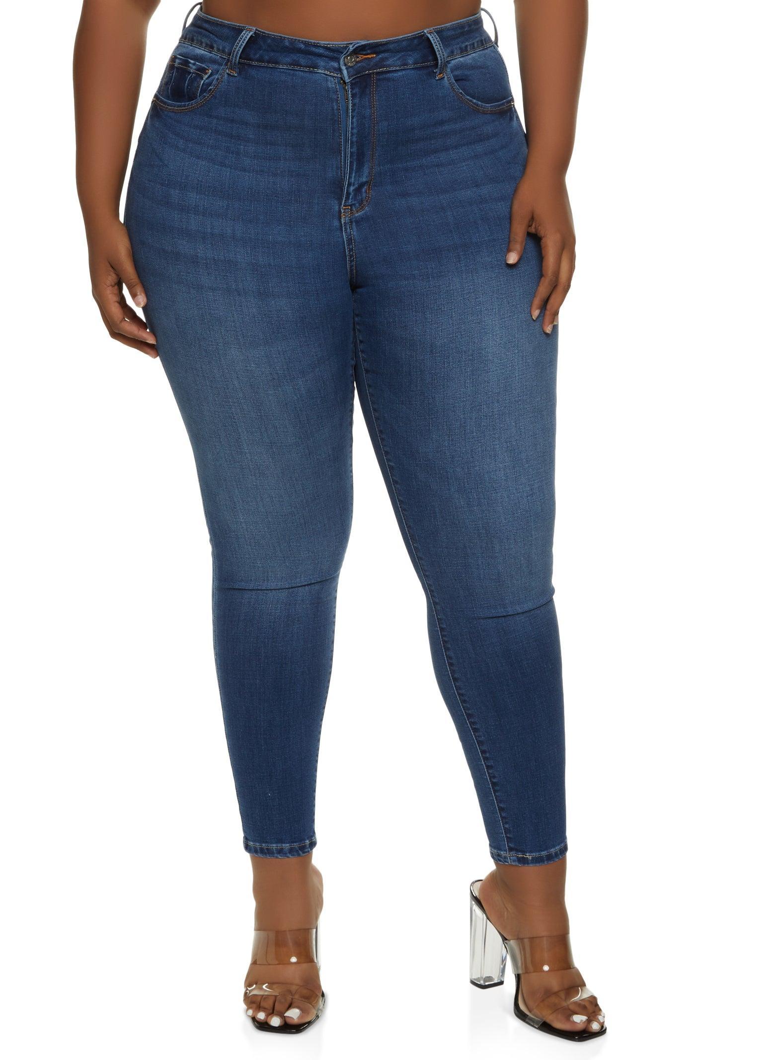 Womens Plus Size WAX Push Up High Rise Skinny Jeans Product Image