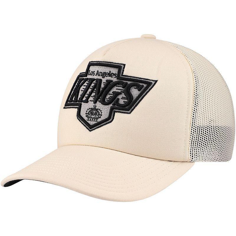 Mens Mitchell & Ness Cream Los Angeles Kings Foam Front Trucker Adjustable Hat Product Image