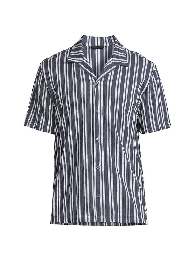 Mens Jacquard Stripe Camp Shirt Product Image