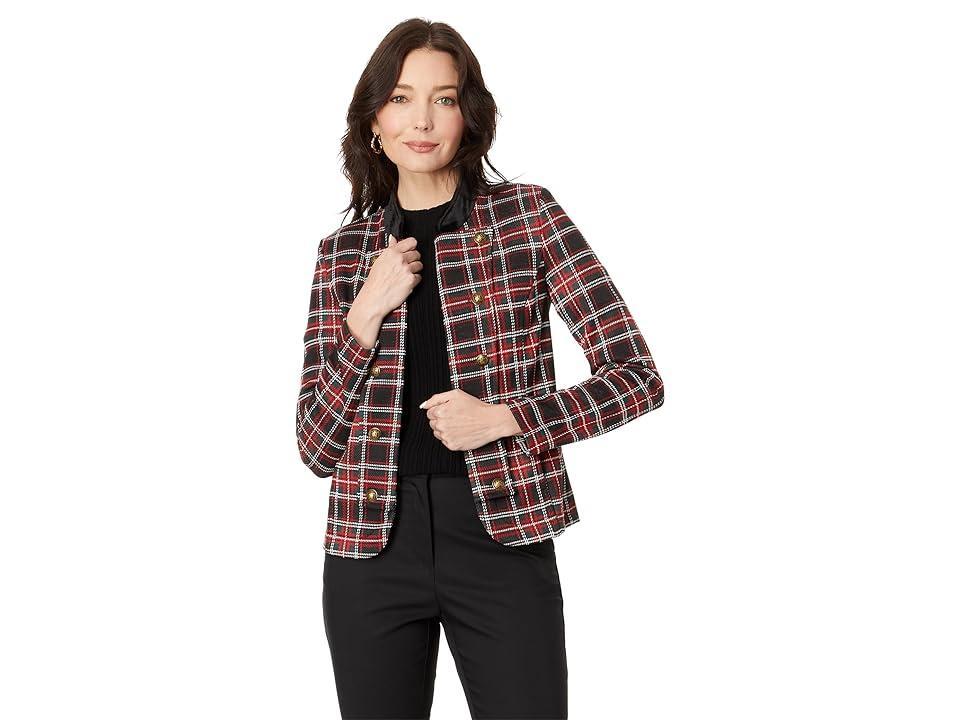 Tommy Hilfiger Womens Long-Sleeve Tartan Band Jacket Product Image