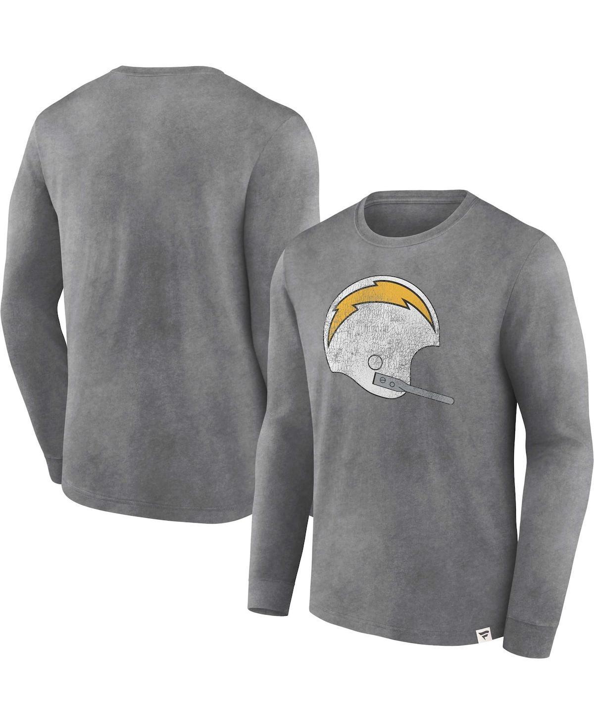 Mens Fanatics Branded Heather Charcoal Los Angeles Chargers Washed Primary Long Sleeve T-Shirt Product Image