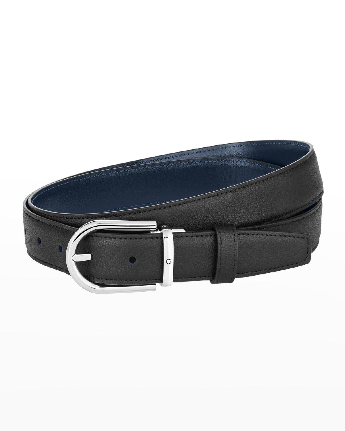 Montblanc Reversible Horseshoe Buckle Leather Belt Product Image