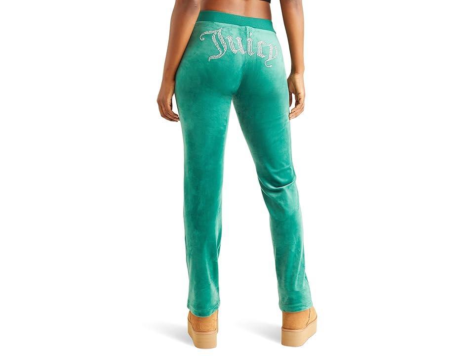 Juicy Couture Rib Waist Velour Pants with Drawcord (Jade ) Women's Clothing Product Image