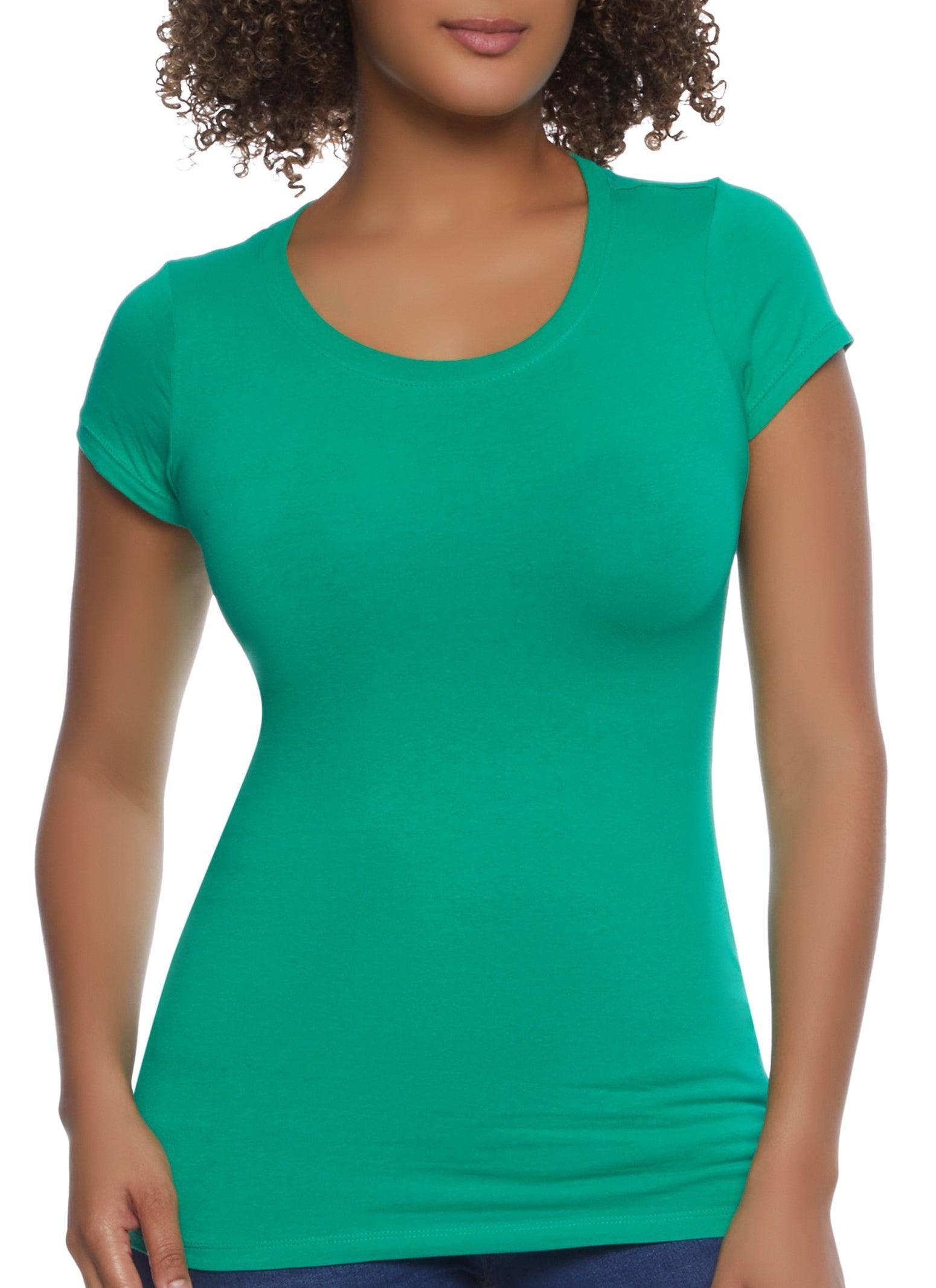 Womens Basic Scoop Neck Tee Product Image