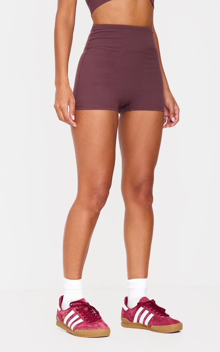 Dark Chocolate  Sculpt Ruched Bum Booty Shorts Product Image