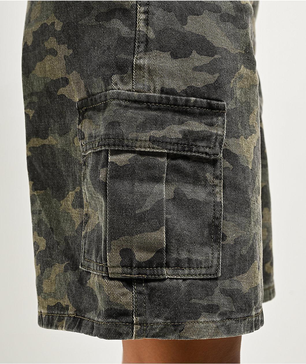 Angel Kiss Slouchy Camo Cargo Shorts Product Image