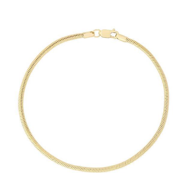 Jordan Blue 14k Gold Filled 2 mm Snake Chain Bracelet, Womens Product Image