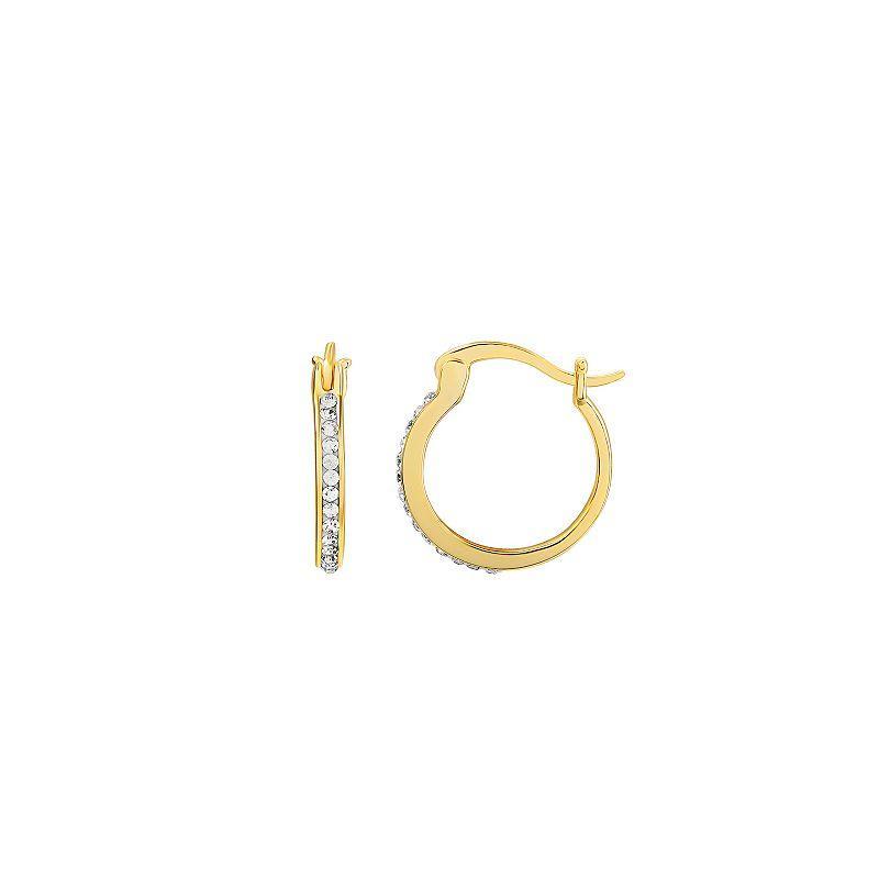 PRIMROSE Sterling Silver & Crystal Hoop Earrings, Womens, Yellow Product Image