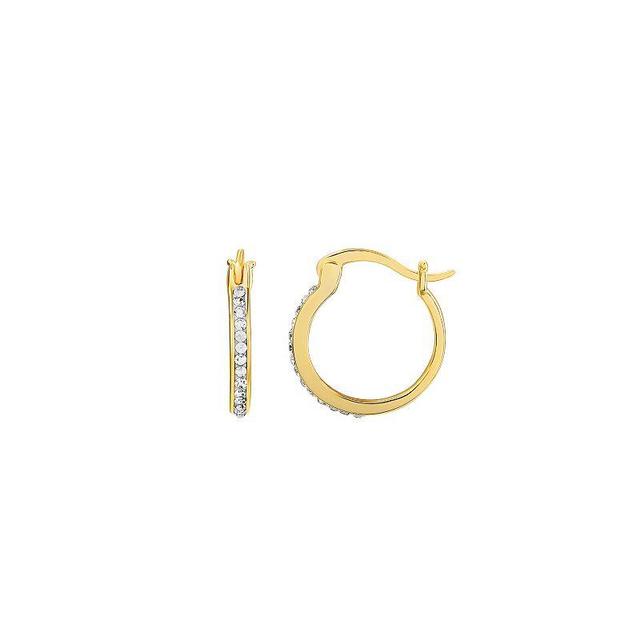 PRIMROSE Sterling Silver & Crystal Hoop Earrings, Womens, Yellow Product Image