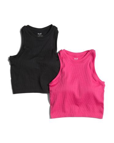 2pk Ribbed Crop Bra Tank Tops for Women Product Image