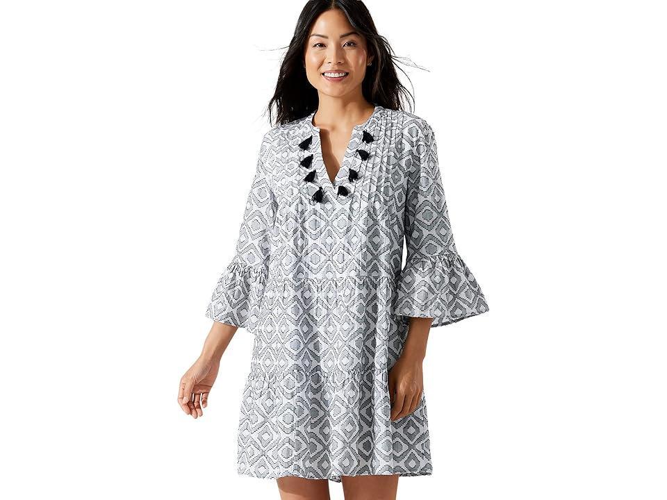 Tommy Bahama Diamond Clip Jacquard Tiered Split Round 34 Sleeve Swim Cover Product Image