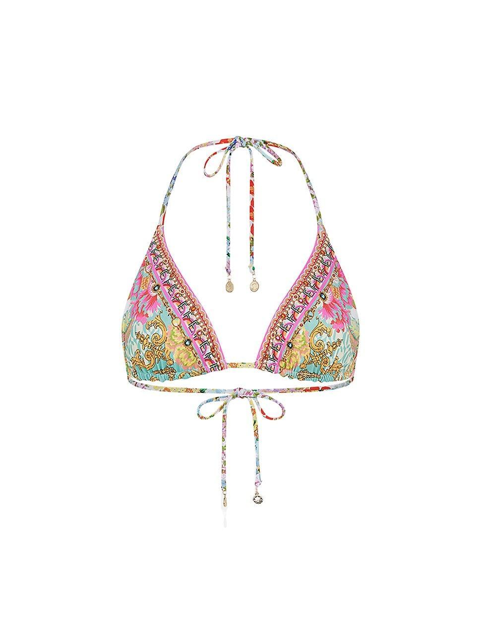 Womens Floral Halterneck Bikini Top Product Image