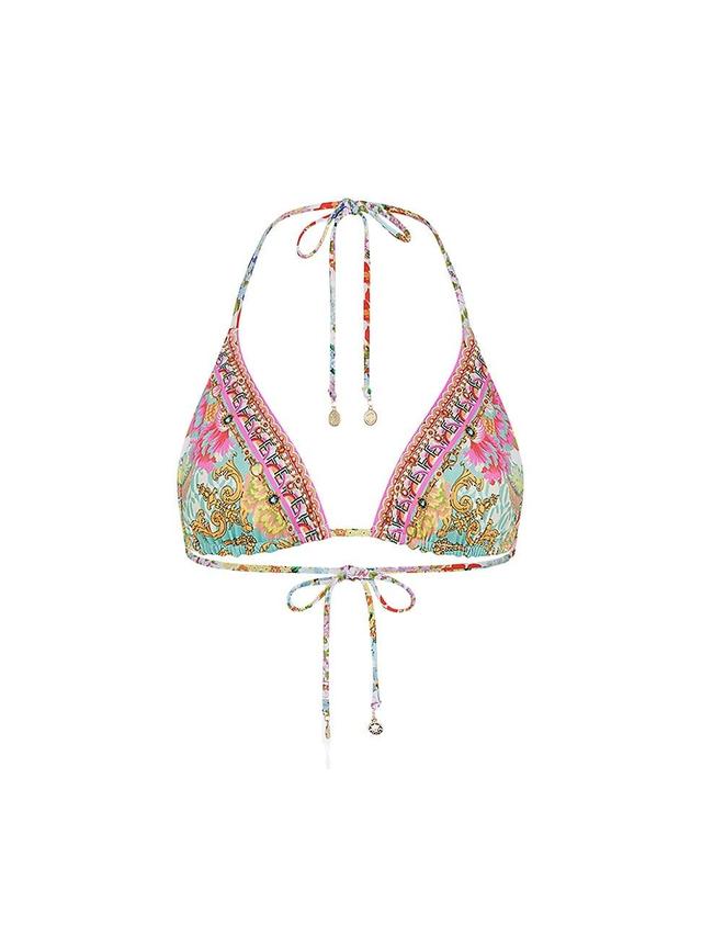 Womens Floral Halterneck Bikini Top Product Image