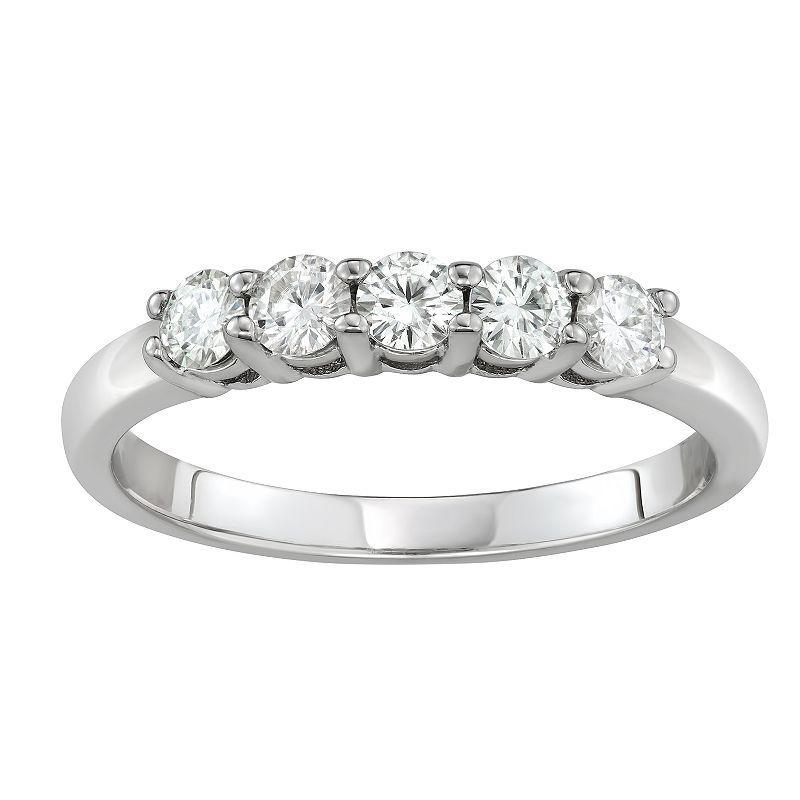 Charles & Colvard Lab Created Moissanite Five Stone Band Product Image