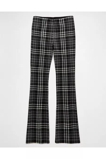 AE It Knit Pull-On High-Waisted Kick Boot Plaid Pant Womens Product Image