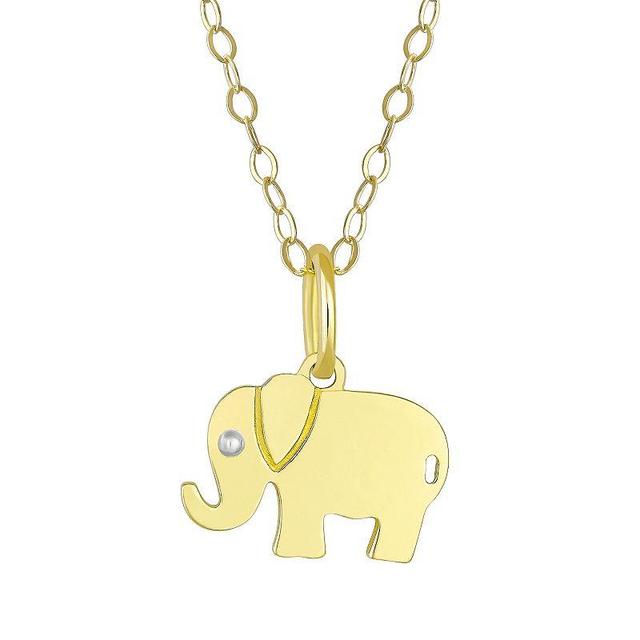 10K Gold Elephant Pendant Necklace, Womens Product Image