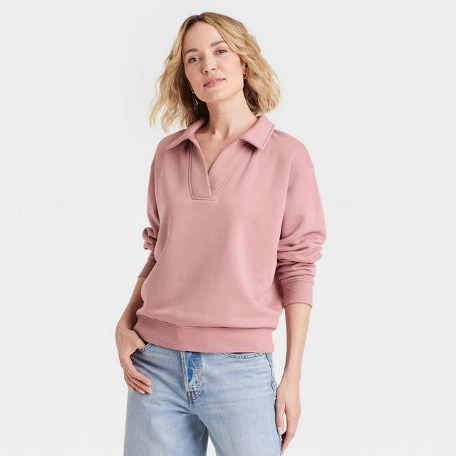 Women's Leisure Studio Pullover Sweatshirt - Universal Thread™ Mauve L Product Image