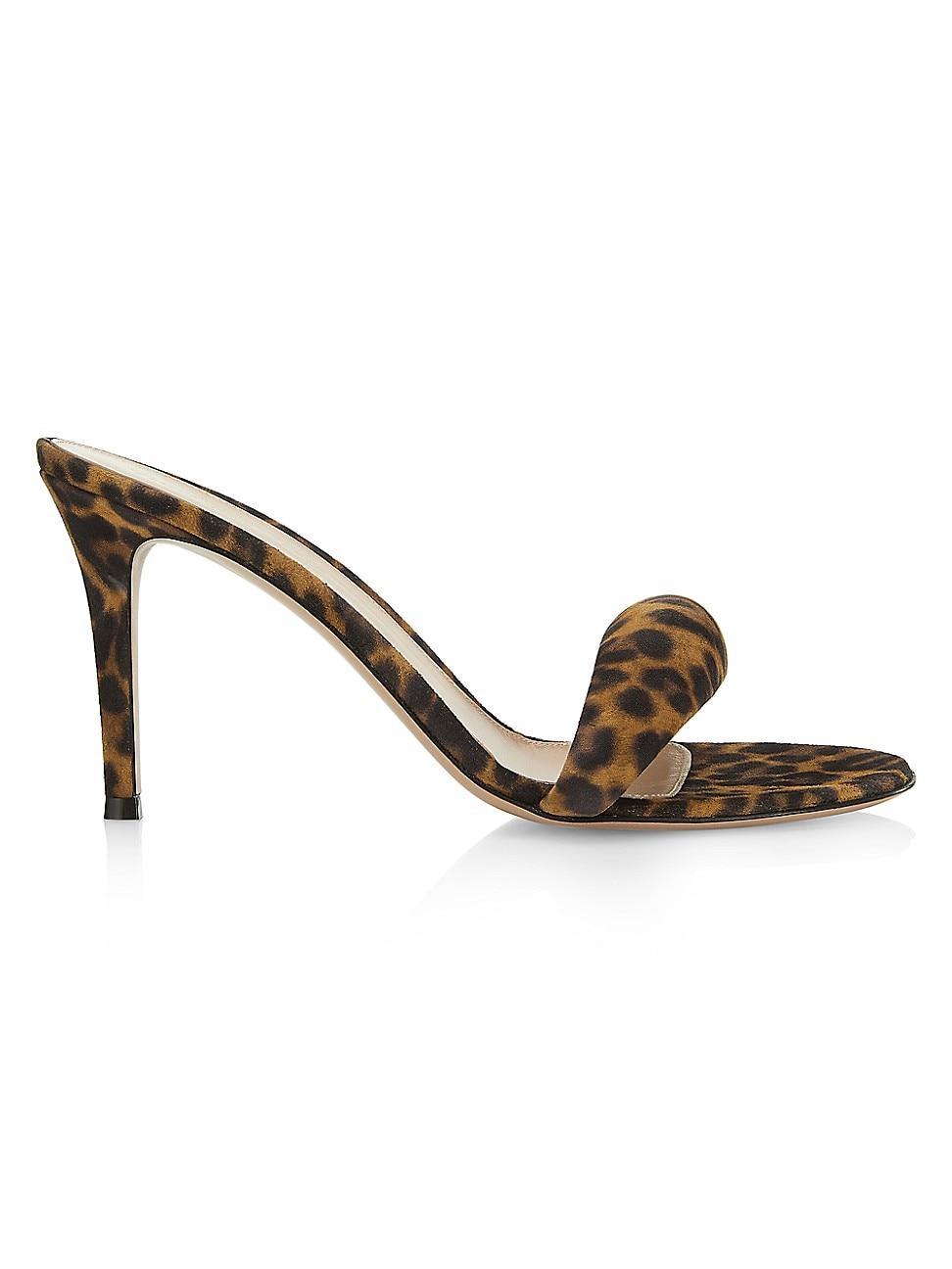 Womens Bijoux 85MM Leopard Suede Mules Product Image