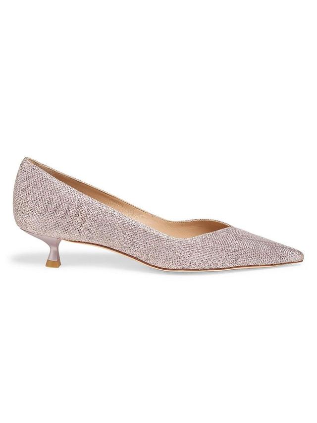 Womens Eva 35MM Iridescent Leather Kitten-Heel Pumps Product Image