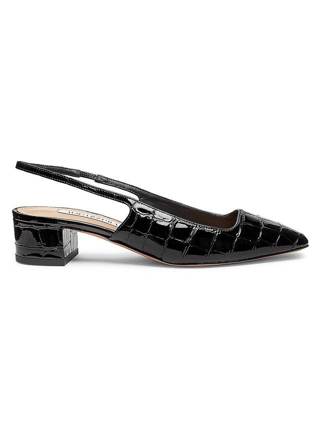 Womens Ginza 35MM Crocodile-Embossed Leather Slingback Pumps Product Image