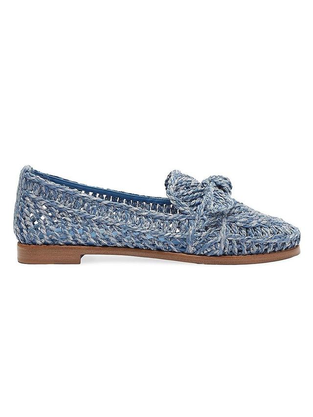 Raffia Knotted Bow Loafers Product Image