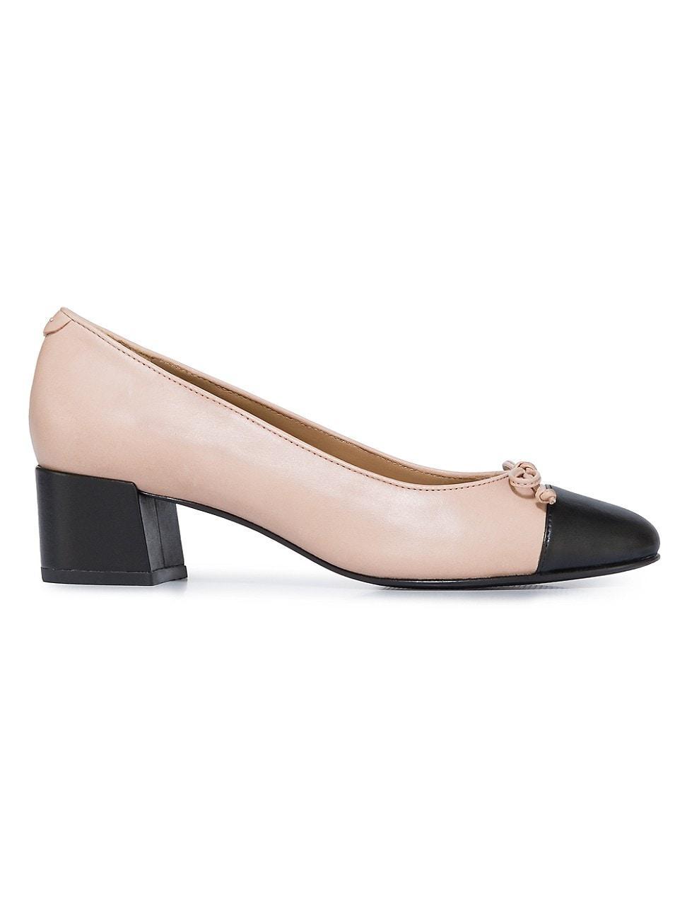 Womens Marisol Leather Cap-Toe Pumps Product Image