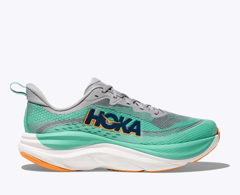 HOKA Mens Skyflow Shoes in Black/White, Size 12.5 W Product Image