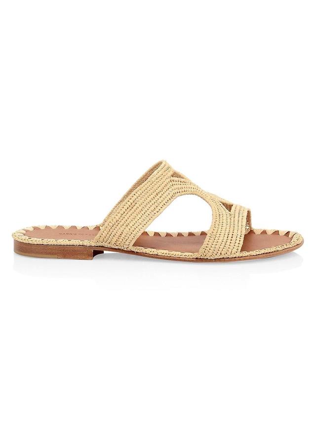 Womens Raffia Cutout Slides Product Image