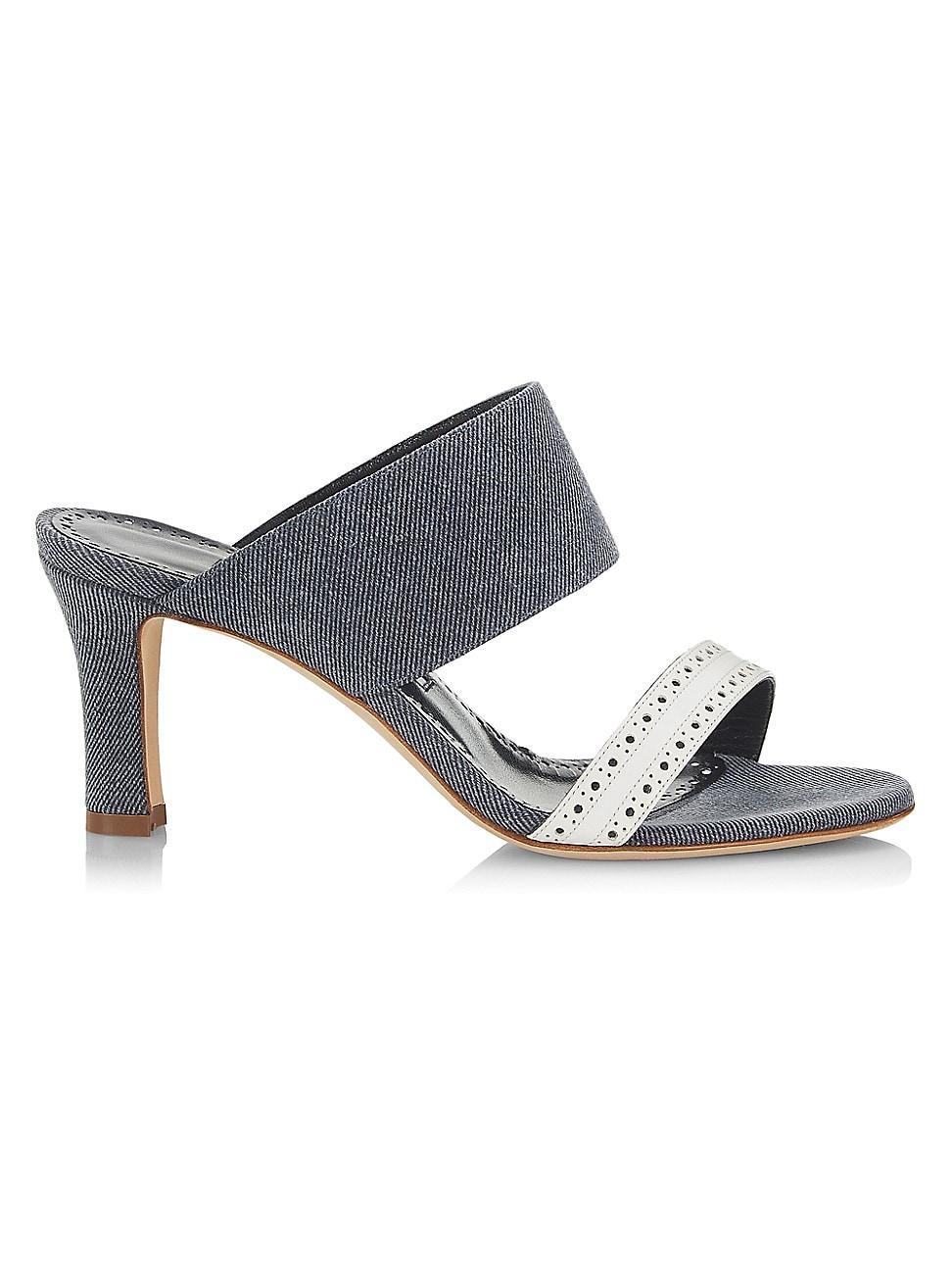 Denala Denim Dual-Band Mule Sandals Product Image