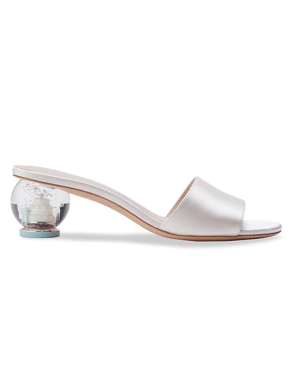 Womens Love Satin Sculptural-Heel Mules product image