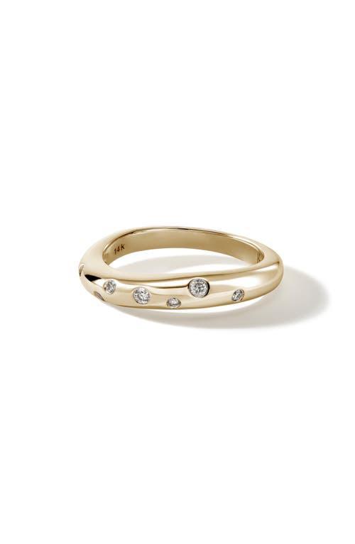 Womens Surf 14K Yellow Gold & 0.11 TCW Diamond Wavy Ring Product Image