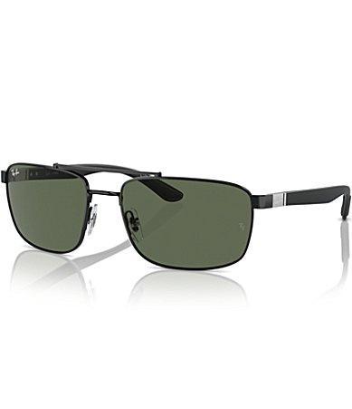 Mens Ray-Ban RB3737 60mm Polarized Rectangle Sunglasses Product Image