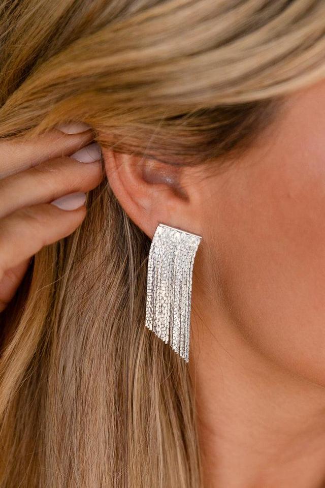 Silver Fringe Earrings Product Image