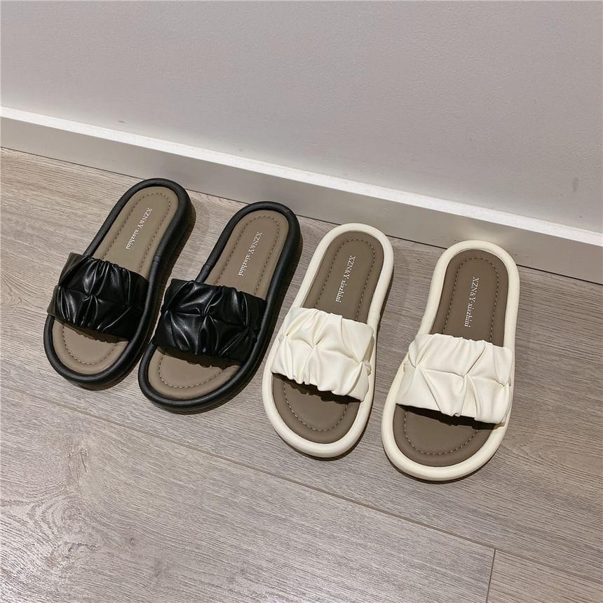 Ruched Slide Sandals Product Image