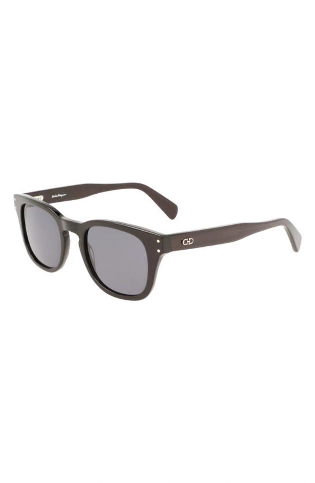 FERRAGAMO 49mm Small Rectangular Sunglasses In Black Product Image