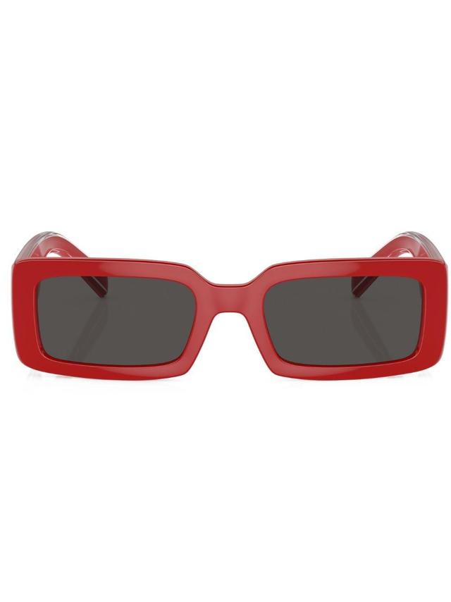 Logo-print Rectangle-frame Sunglasses In Rot Product Image