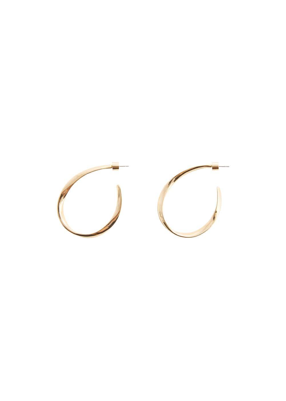 MANGO - Twisted hoop earrings - One size - Women Product Image