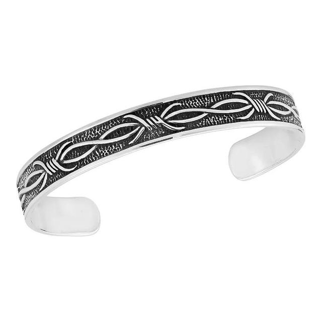 Mens Menster Sterling Silver Oxidized Twist Cuff Bracelet Product Image