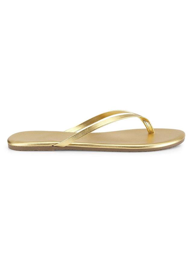 Womens Metallics Leather Flip Flops Product Image