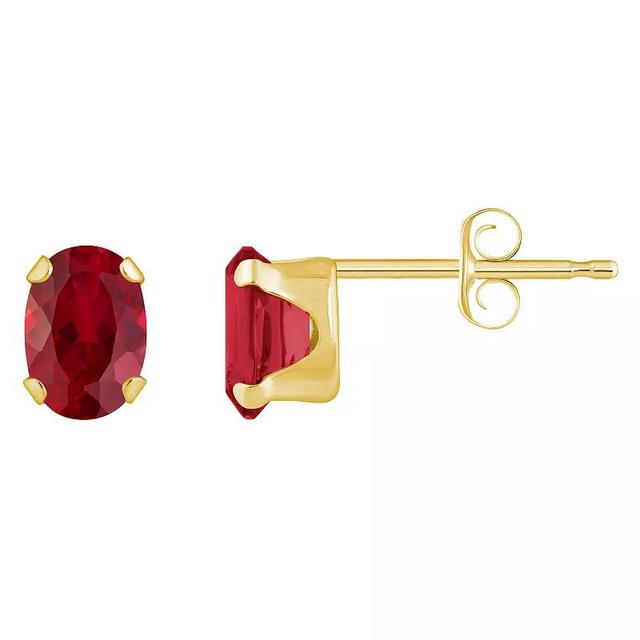 Macys Gemstone Stud Earrings in 10k Yellow Gold Product Image