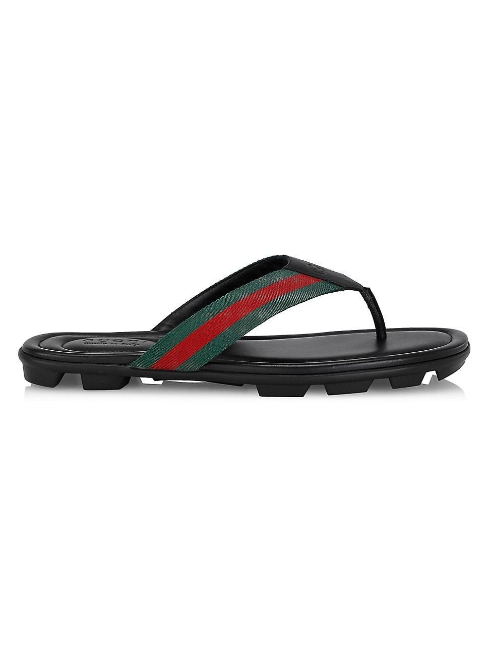 Mens Web & Leather Thong Sandals Product Image