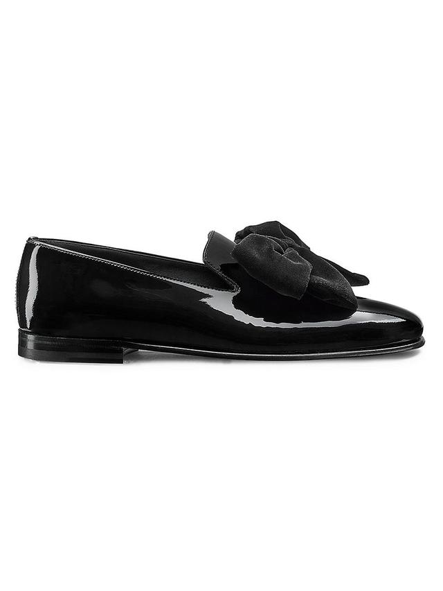 Mens Janser Bow-Embellished Patent Slippers Product Image