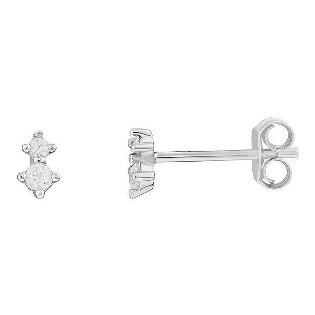 PRIMROSE Sterling Silver Graduated Cubic Zirconia Stud Earrings, Womens, White Product Image