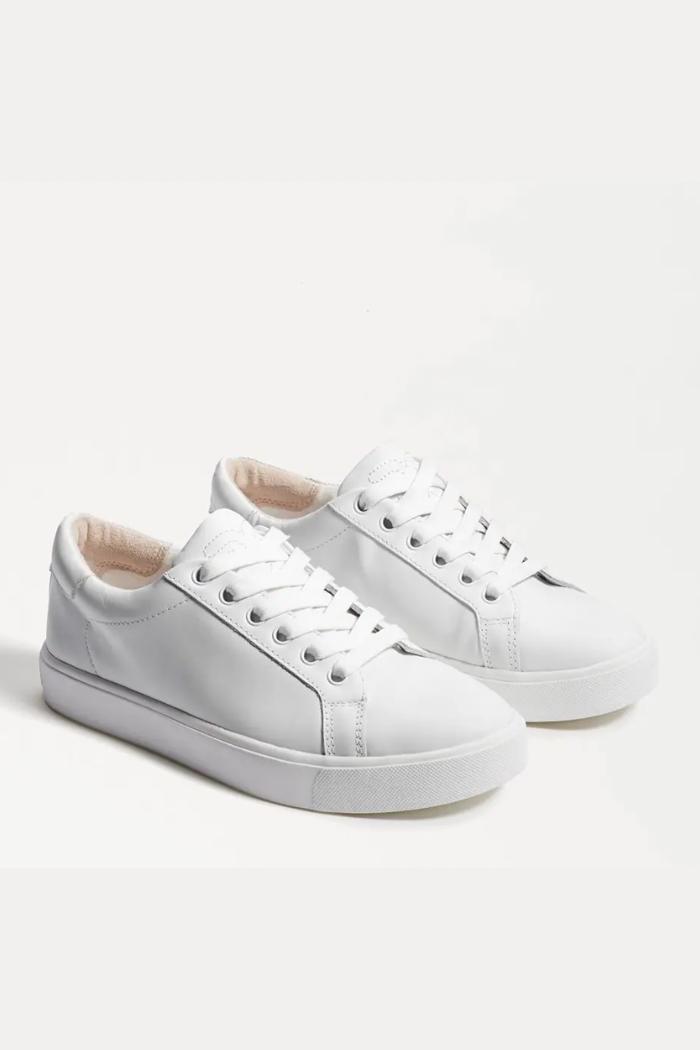 Ethyl Lace Up Sneakers - White Leather product image