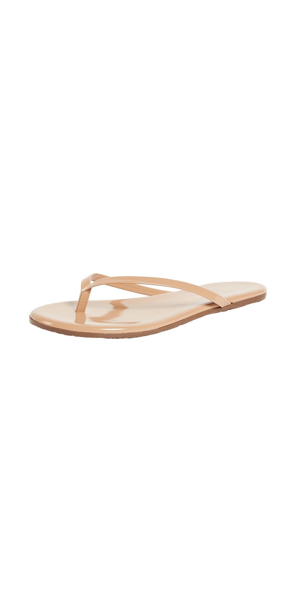 Womens Foundations Gloss Patent Leather Flip Flops Product Image