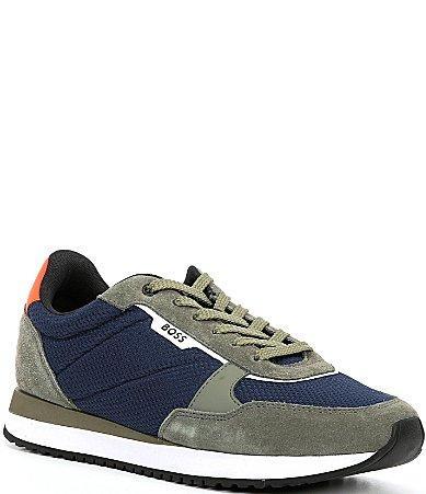 Hugo Boss Mens Kai Runner Lace Up Suede Sneakers Product Image