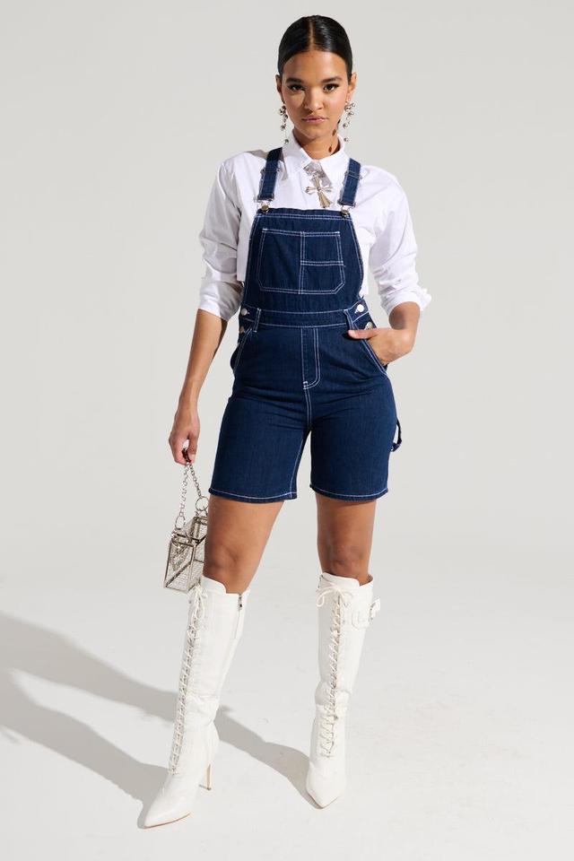 THROWING IT DOWN DENIM SHORT OVERALL Product Image